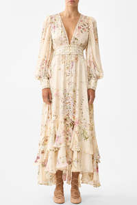 CAMILLA Long Button Front Dress - Adorned In Aranjuez