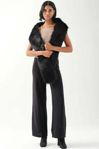 Scarves: UNREAL FUR West End Scarf - Black