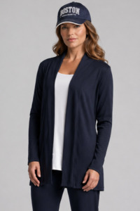 PAULA RYAN Edge to Edge Waisted Cardigan - Merino Navy