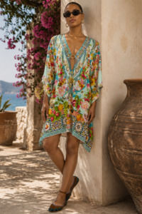 Camilla: CAMILLA Short V Neck Kaftan with Ring Front - Magic of the Mercado