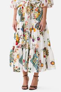 CAMILLA High Waisted Tired Midi Skirt - Magic of the Mercado