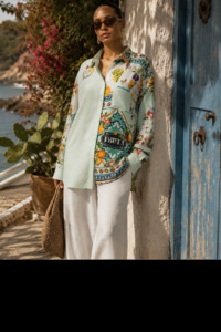 CAMILLA Long Sleeve Oversized Shirt with Pocket - Magic of the Mercado