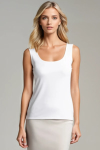 PAULA RYAN Easy Fit Singlet - EcoVero White