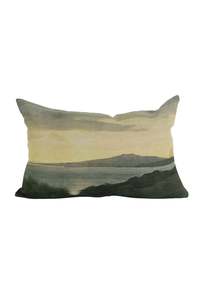 Island At Dusk Linen Lumbar Cushion
