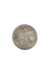 For The Bach: Mandalay Carved Wooden Ball 7cm Natural/White