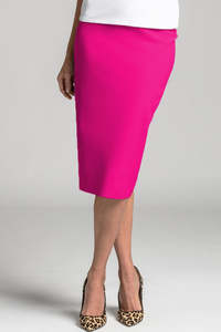 Paula Ryan Skirts: PAULA RYAN Regular Stretch Pencil Skirt Bonded Microjersey - Peony