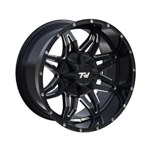 Tw Wheels: TW Spider Gloss Black with Milled Accents
