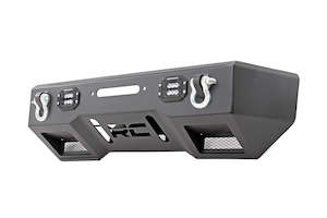 Jeep Front Stubby LED Winch Bumper Black Series JK, JL, Gladiator JT Rough Country