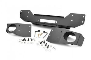 Front Bumpers: Hybrid Stubby Winch Bumper with fog mounts 07-17 JK Wrangler