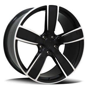 22 Wheels: Replica Porsche Gloss Black Machined Face