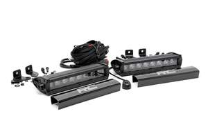 Led Lights: 8 Inch Black Series LED Light Bar Single Row Cool White DRL Pair