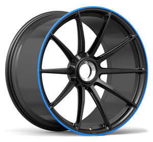 21 Wheels: DTM Forged Series F54 Satin Black Blue Lip