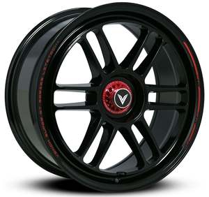 Wheels: Lenso VNR Super-GT Venom Gloss Black Red Cap