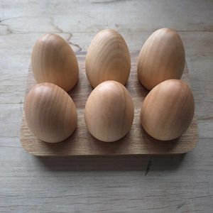 Wood Play Range: 6pc Wooden Eggs Set