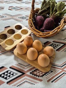Wooden Eggs 6pc Set