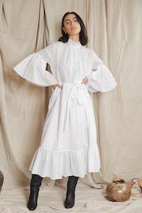 Dresses: O'Keeffe Dress in White Swiss Dot