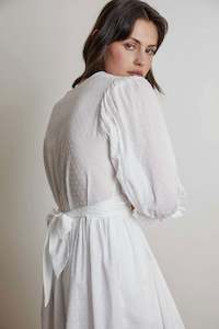 Dress: Gala Dress in White Swiss Dot