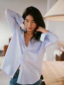 All: Jimmy Shirt in Pinstripe Pale Blue