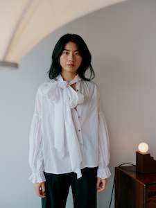 All: Bow Blouse in White Cotton Voile
