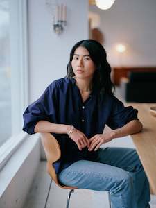 Everyday Blouse in Indigo Cotton Voile