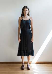 {SOLD} Elsa Skirt in Black Washed Viscose