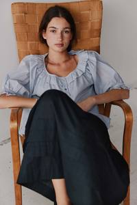 Field Skirt in Black Cotton Voile