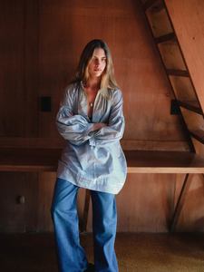 All: Preacher Mini Dress in Crafted Pinstripe