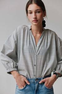 All: Everyday Blouse in Crafted Pinstripe