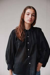 Dune Shirt in Black Cotton Voile {Beautiful Imperfection}