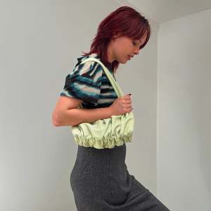 Ruched Mini Sling Bag - Lime