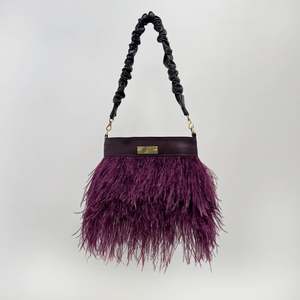 Feathered Bag - Plum