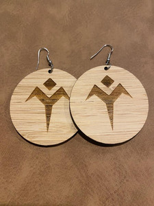 Products: Frigate Bird / Māia Symbol Earrings - Wood Māia Centre