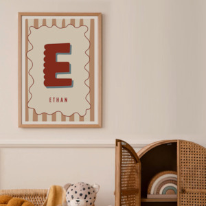 ABC Custom Name Print (Maroon) - digital download