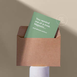 Greeting Cards: 'You remind me of a moa' Greeting Card