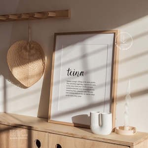'Teina' Younger Sibling Definition Print - Digital Download