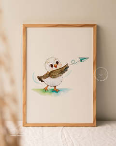 Karoro Paper Plane Watercolour Print | Digital Download