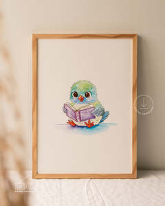 Kererū Reading Watercolour Print | Digital Download