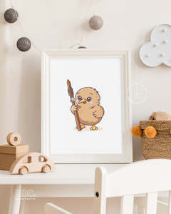 Kiwi Holding Taiaha Print | Digital Download