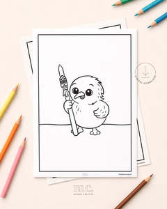 Kiwi Taiaha Colouring Page