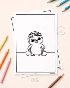 Kororā Poi Colouring Page