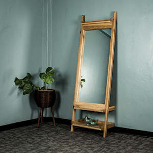 Versailles: Versailles Leaning Oak Mirror with Shelf