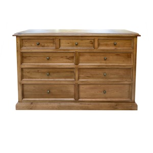 Versailles: Versailles Oak 9 Drawer Extra Large Dresser