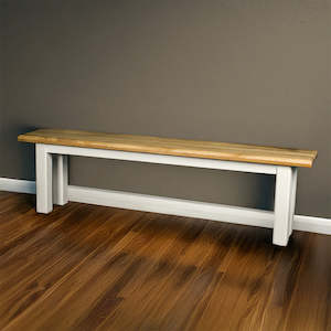 Loire Solid Oak Bench Seat (White)
