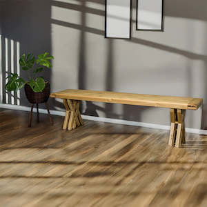 Bench Seats: Arpege Oak Cross Leg Bench Seat 2m