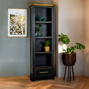 Cascais Tall Black Bookcase