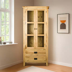 Yes Oak Corner Display Cabinet