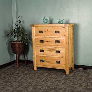 Yes Four Drawer Oak Tallboy
