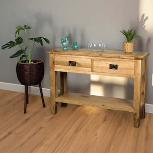 Yes: Yes 2 Drawer Oak Hall Table