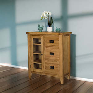 Yes: Yes Compact 1 Door 3 Drawer Oak Buffet