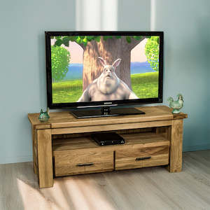 Camden 2 Drawer White Oak Entertainment Unit